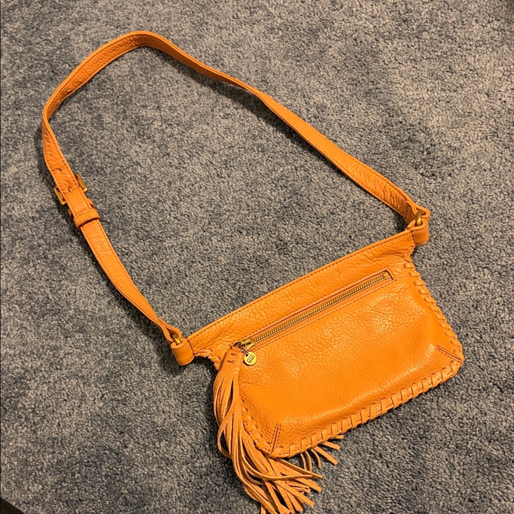 HOBO Vibrant Tan Crossbody Bag with Fringe